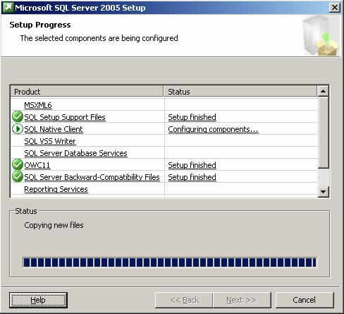 Установка MS SQL Server 2005